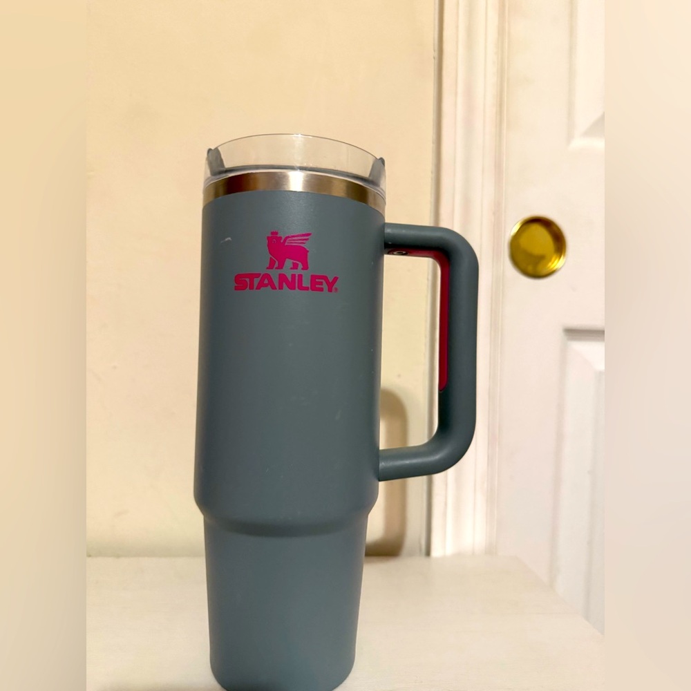 Stanley Grey and Pink 30 OZ Stanley Tumber!  So cute! Only used once!